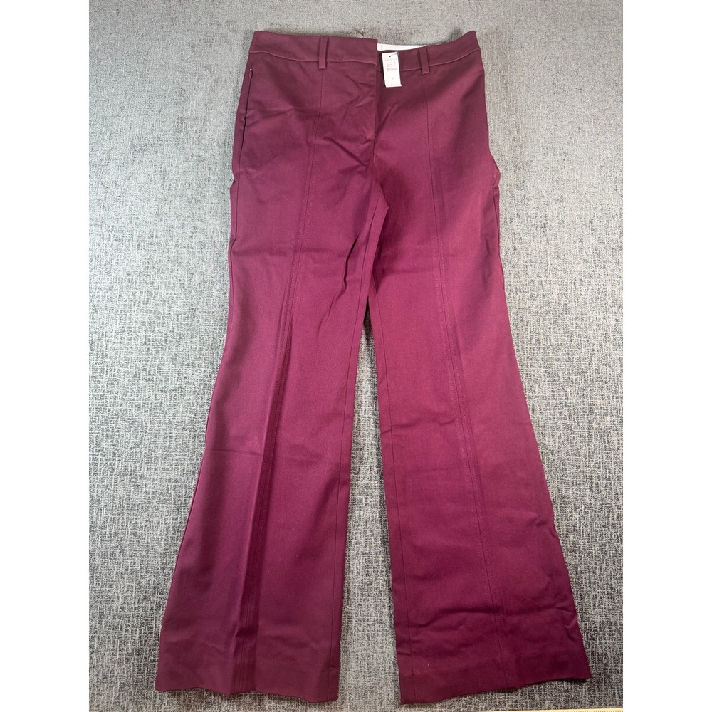 Talbots Burgundy Wide Leg Seam Front Trousers Pants Womens 4 New